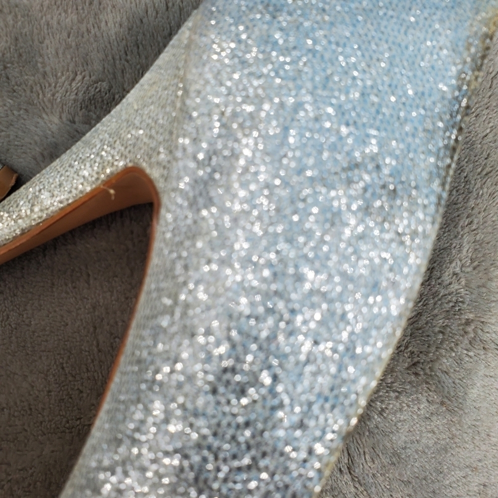 De Blossom Collection silver sparkle heels 8 - Picture 7 of 16